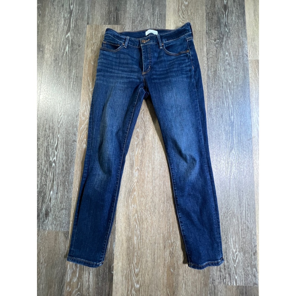 LOFT Curvy Skinny Jeans Women 4/27 Dark Wash Denim Pants 4988